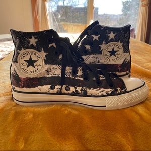 Distressed American flag chuck high top converse